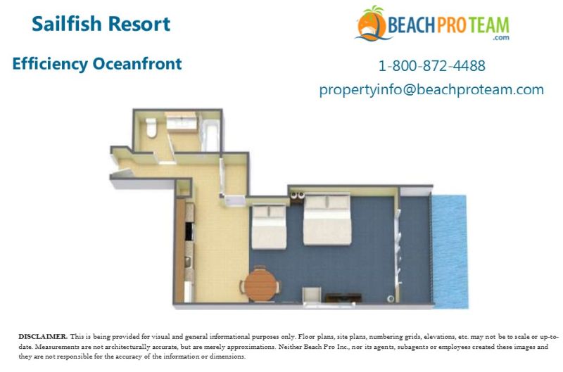 Sailfish Resort Floor Plan 3 - Efficiency Oceanfront